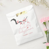Pink Cherry Blossom Script Baby Shower フェイバーバッグ (封をした状態)