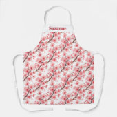 Pink Cherry Blossom Watercolor Pattern Elegant エプロン (正面)