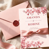 Pink Cherry Blossom Wedding 招待状