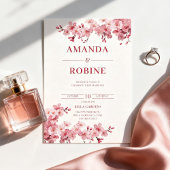 Pink Cherry Blossom Wedding 招待状