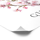 Pink Cherry Blossom Wedding Cards & Gifts Sign フォトプリント (角)