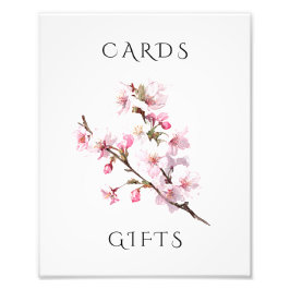 Pink Cherry Blossom Wedding Cards & Gifts Sign フォトプリント