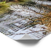 Pink Cherry Blossoms and Wooden Footbridge ポスター (角)