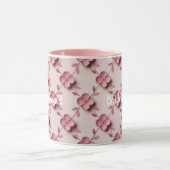 Pink Cherry Blossoms Bridesmaid Pink Combo Mug マグカップ (中央)