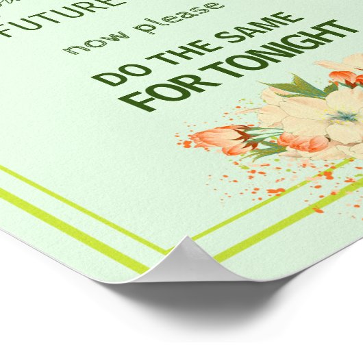 Pink Cherry Blossoms , Glow Wedding Sign ポスター (角)