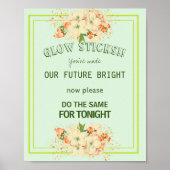 Pink Cherry Blossoms , Glow Wedding Sign ポスター (正面)