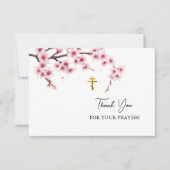 Pink Cherry Blossoms Orthodox Christian Funeral    サンキューカード (正面)
