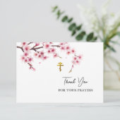 Pink Cherry Blossoms Orthodox Christian Funeral    サンキューカード (スタンド正面)