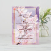Pink Cherry Blossoms Pink- Lavender Invitation 招待状 (スタンド正面)