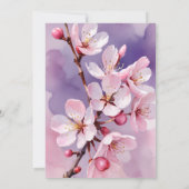 Pink Cherry Blossoms Pink- Lavender Invitation 招待状 (裏面)