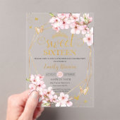 Pink Cherry Blossoms Sweet 16 Sixteen Birthday  アクリル招待状 (インサイチュ (ポータブル))