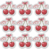  Pink Cherry Coquette Sticker | Girly Kindle  シール (正面)