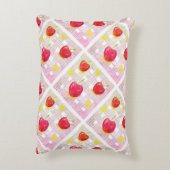 Pink Cherry on Soft Plaid アクセントクッション (裏面(縦))