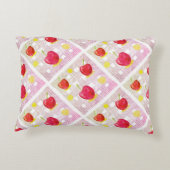 Pink Cherry on Soft Plaid アクセントクッション (裏面)