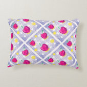 Pink Cherry on Soft Plaid アクセントクッション (裏面)