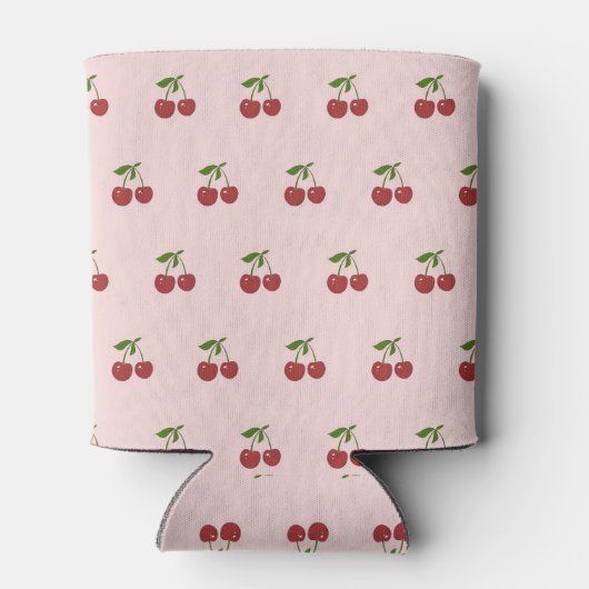 Pink Cherry Pattern Fresh Fruit Modern Party 缶クーラー (裏面)