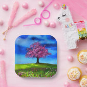 Pink Cherry Tree ペーパープレート (パーティー)