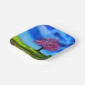 Pink Cherry Tree ペーパープレート (傾斜あり)