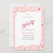  Pink Cherub Bearly Wait Baby Shower Invitation 招待状 (正面)