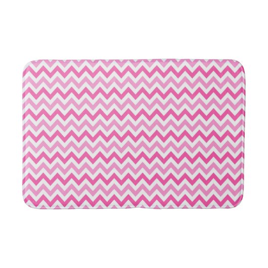 Pink Chevron Breast Cancer Awareness Pattern バスマット (正面)
