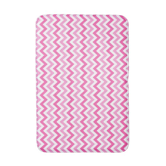 Pink Chevron Breast Cancer Awareness Pattern バスマット (正面縦)