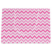 Pink Chevron Breast Cancer Awareness Pattern ラージペーパーバッグ (正面)