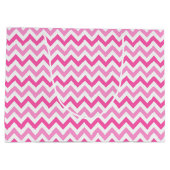 Pink Chevron Breast Cancer Awareness Pattern ラージペーパーバッグ (裏面)