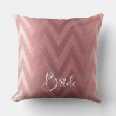 Pink Chevron Glitter Bridal Shower クッション (正面)