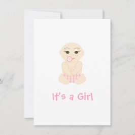 Pink Chic Baby Shower Girl It's a Girl Quote 
