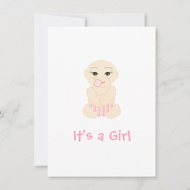 Pink Chic Baby Shower Girl It's a Girl Quote  (正面)