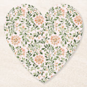 Pink Chic Floral Bridal Shower ペーパーコースター (正面)