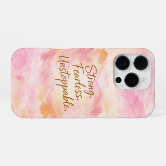 Pink Chic Girly Motivational  iPhoneケース (裏面横)