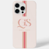 Pink | Chic Stripes モノグラム Case-Mate iPhoneケース (裏面)