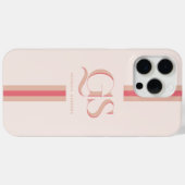Pink | Chic Stripes モノグラム Case-Mate iPhoneケース (裏面 (横))