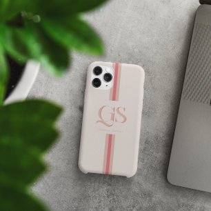 Pink   Chic Stripes モノグラム iPhone 15 Pro Maxケース