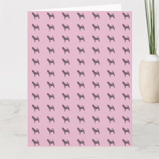 Pink Chihuahua Greeting Card カード (正面)