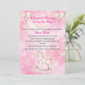 Pink Chinoiserie Baby Shower Invitation 招待状 (スタンド正面)
