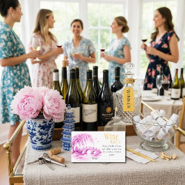 Pink Chinoiserie Bridge Wine Raffle Bridal Shower  エンクロージャーカード