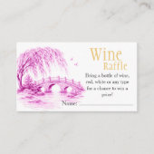 Pink Chinoiserie Bridge Wine Raffle Bridal Shower  エンクロージャーカード (正面)
