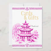 Pink Chinoiserie Cards & Gifts Sign  招待状 (正面)