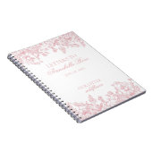 Pink Chinoiserie Floral Letters to Birthday Girl ノートブック (右側)