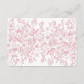 Pink Chinoiserie Floral RSVP Respose Card エンクロージャーカード (裏面)