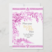 Pink Chinoiserie Recipe Cards Here Sign 招待状 (裏面)