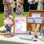 Pink Chinoiserie Recipe Cards Here Sign 招待状