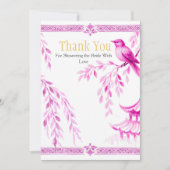 Pink Chinoiserie "Thank You"   Sign 招待状 (正面)