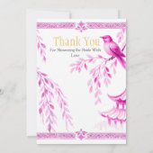 Pink Chinoiserie "Thank You"   Sign 招待状 (裏面)