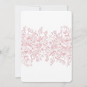 Pink Chinoiserie Vintage French Floral Wedding 招待状 (裏面)