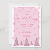 Pink Chirstmas Party Invitation 招待状 (正面)