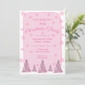 Pink Chirstmas Party Invitation 招待状 (スタンド正面)