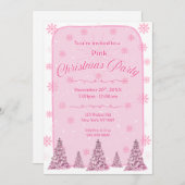 Pink Chirstmas Party Invitation 招待状 (正面/裏面)